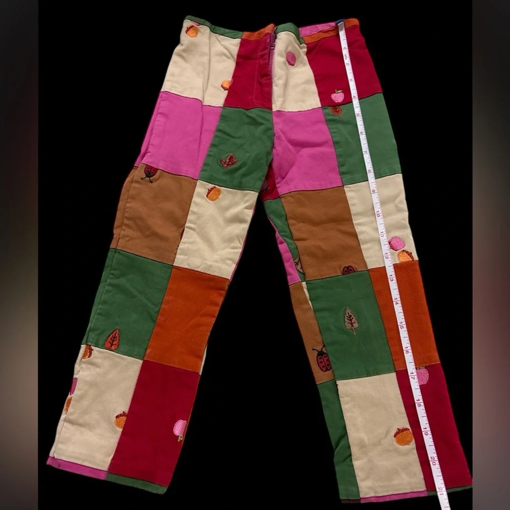 Lilly Pulitzer Multicolor Patchwork Kids embroidered acorn ladybug girls pants 4